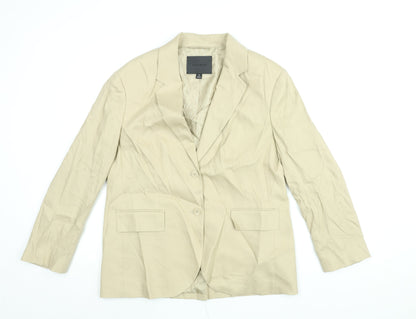 Autograph Womens Beige Jacket Blazer Size 10 Button