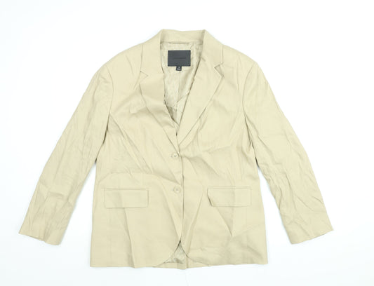 Autograph Womens Beige Jacket Blazer Size 10 Button