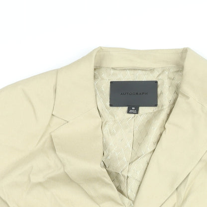 Autograph Womens Beige Jacket Blazer Size 10 Button