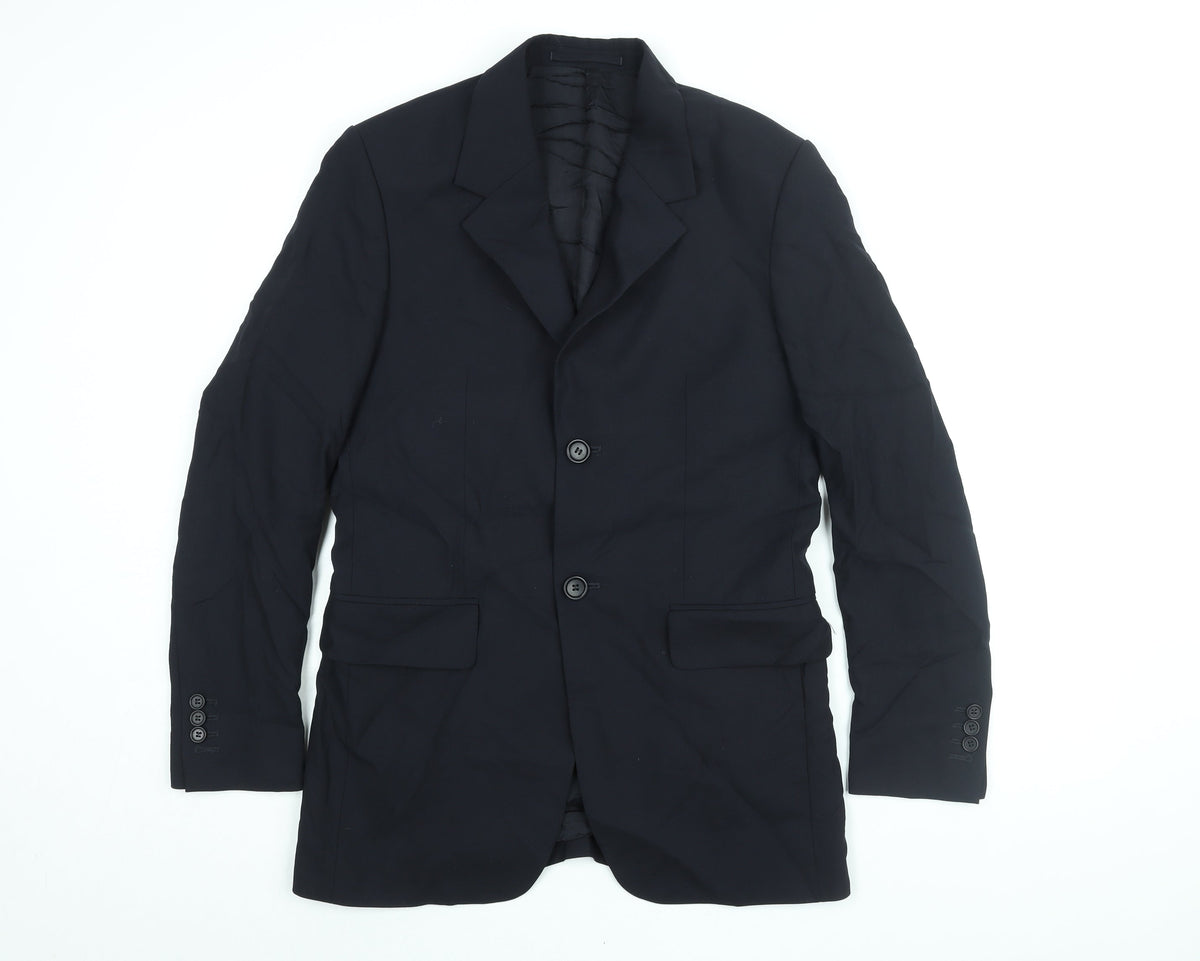 Additional front view of COS men’s blue wool jacket suit jacket, size 38, regular
