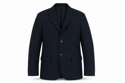 Front view of COS men’s blue wool jacket suit jacket, size 38, regular