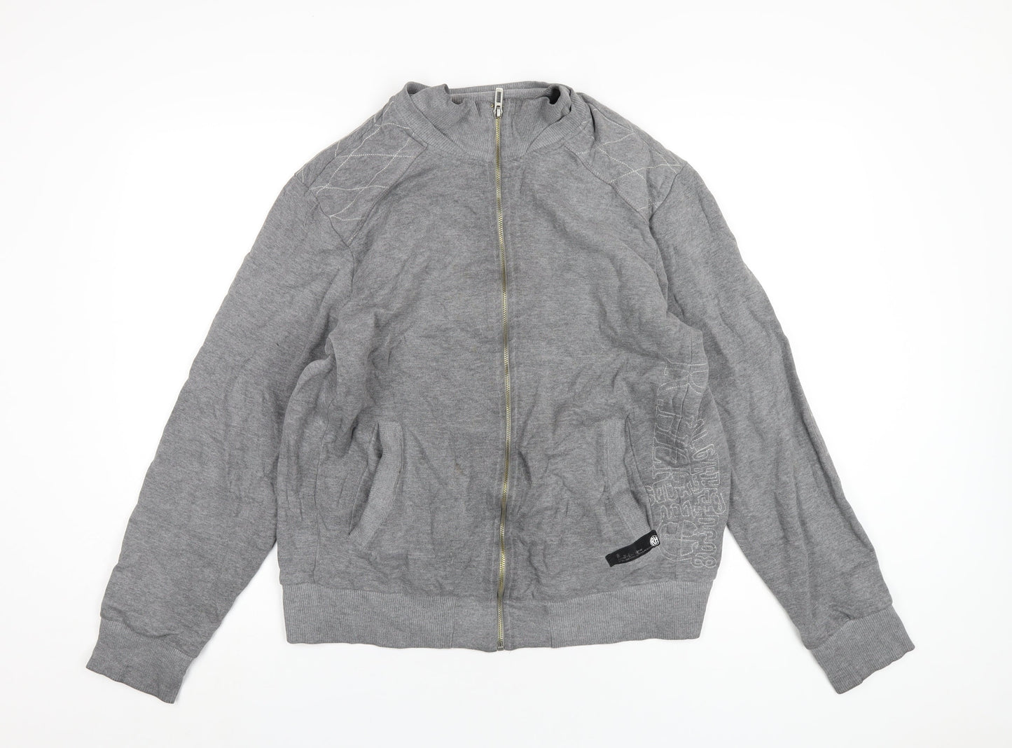 Mens UK Size L Red Herring Grey Full Zip Sweatshirt