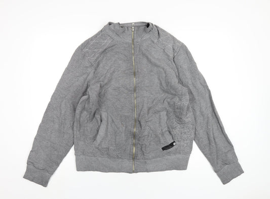 Mens UK Size L Red Herring Grey Full Zip Sweatshirt