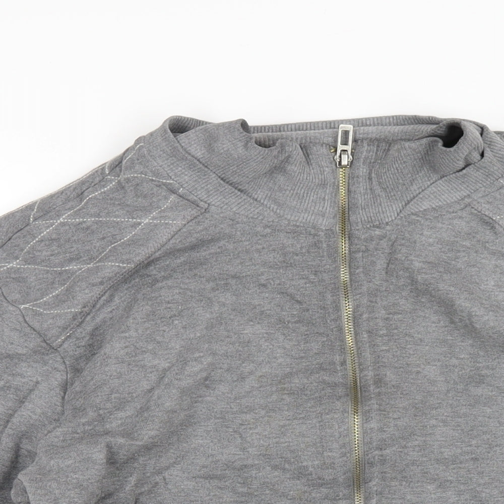 Mens UK Size L Red Herring Grey Full Zip Sweatshirt