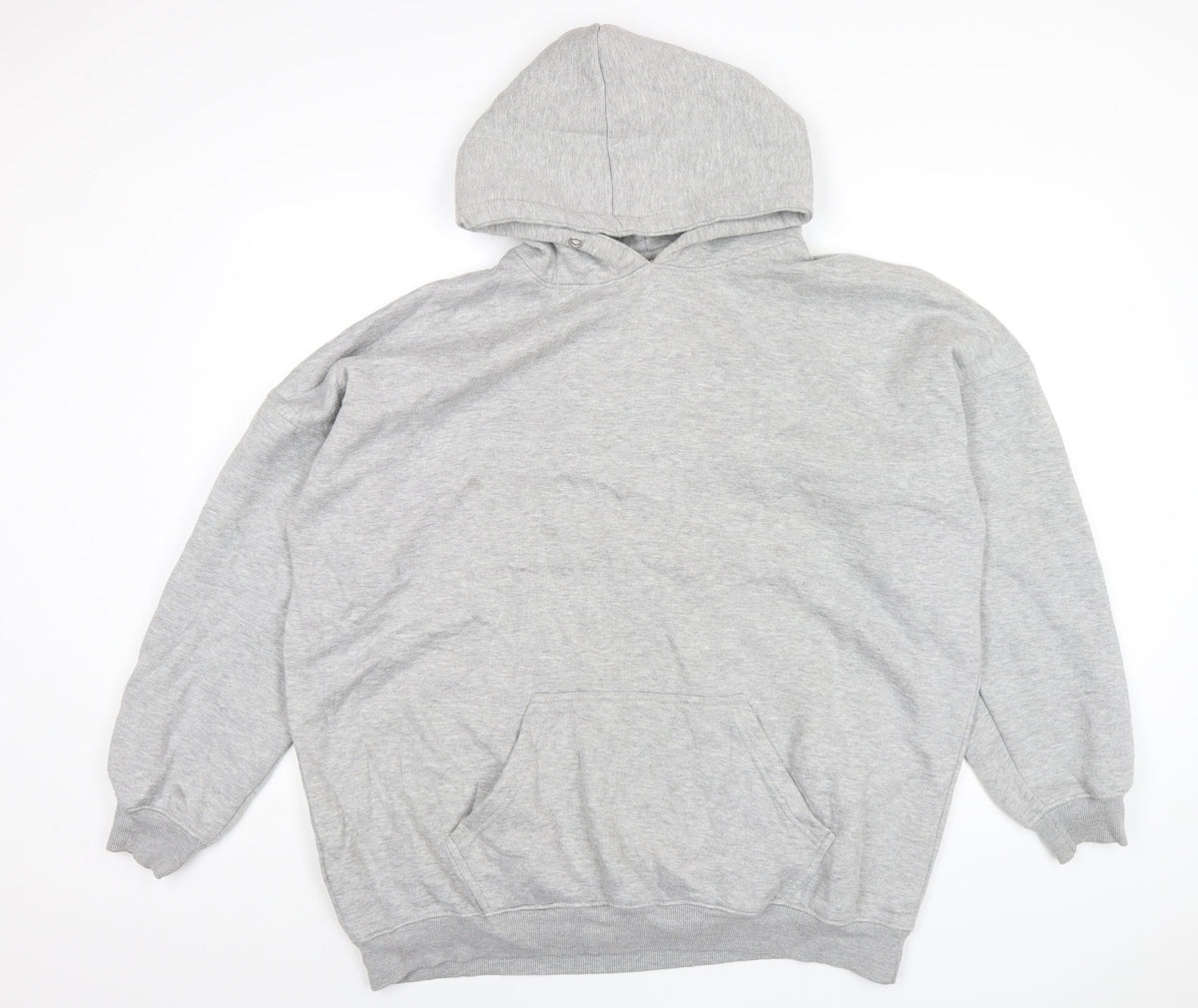 PRETTYLITTLETHING Womens Grey Cotton Pullover Hoodie Size 14 Pullover