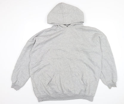 PRETTYLITTLETHING Womens Grey Cotton Pullover Hoodie Size 14 Pullover