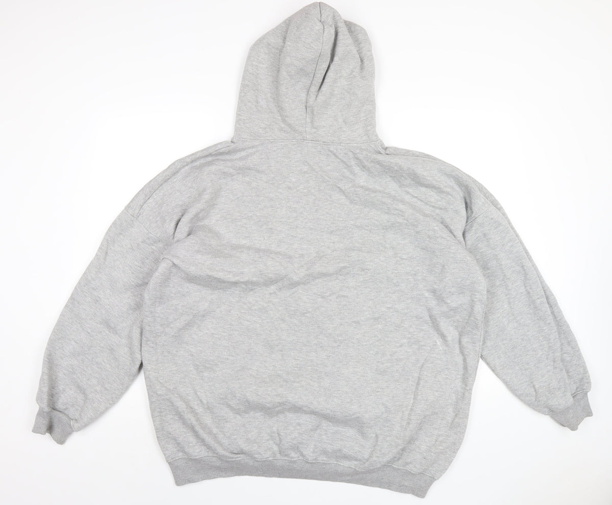 PRETTYLITTLETHING Womens Grey Cotton Pullover Hoodie Size 14 Pullover