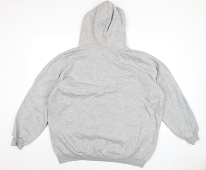 PRETTYLITTLETHING Womens Grey Cotton Pullover Hoodie Size 14 Pullover