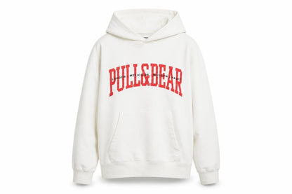Mens UK Size S Pull&Bear White Pullover Hoodie