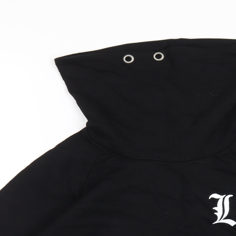 H&M Boys Black Cotton Pullover Hoodie Size 12-13 Years Pullover