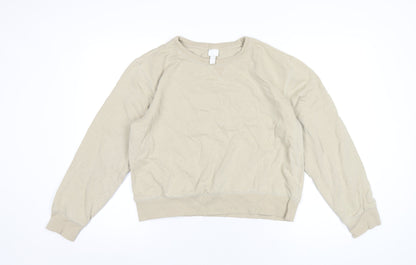 H&M Womens Beige Cotton Pullover Sweatshirt Size M Pullover