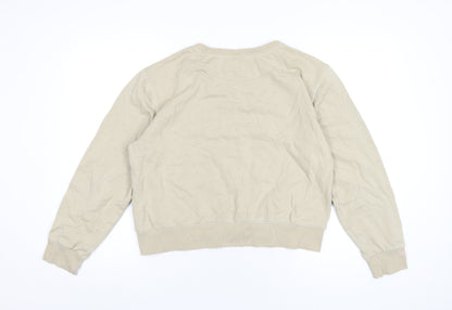 H&M Womens Beige Cotton Pullover Sweatshirt Size M Pullover