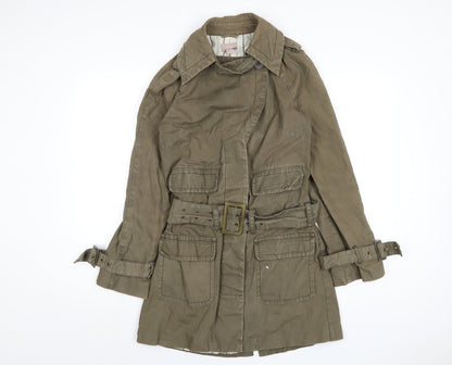 Womens UK Size 8 H&M Green Trench Coat