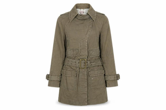 Womens UK Size 8 H&M Green Trench Coat