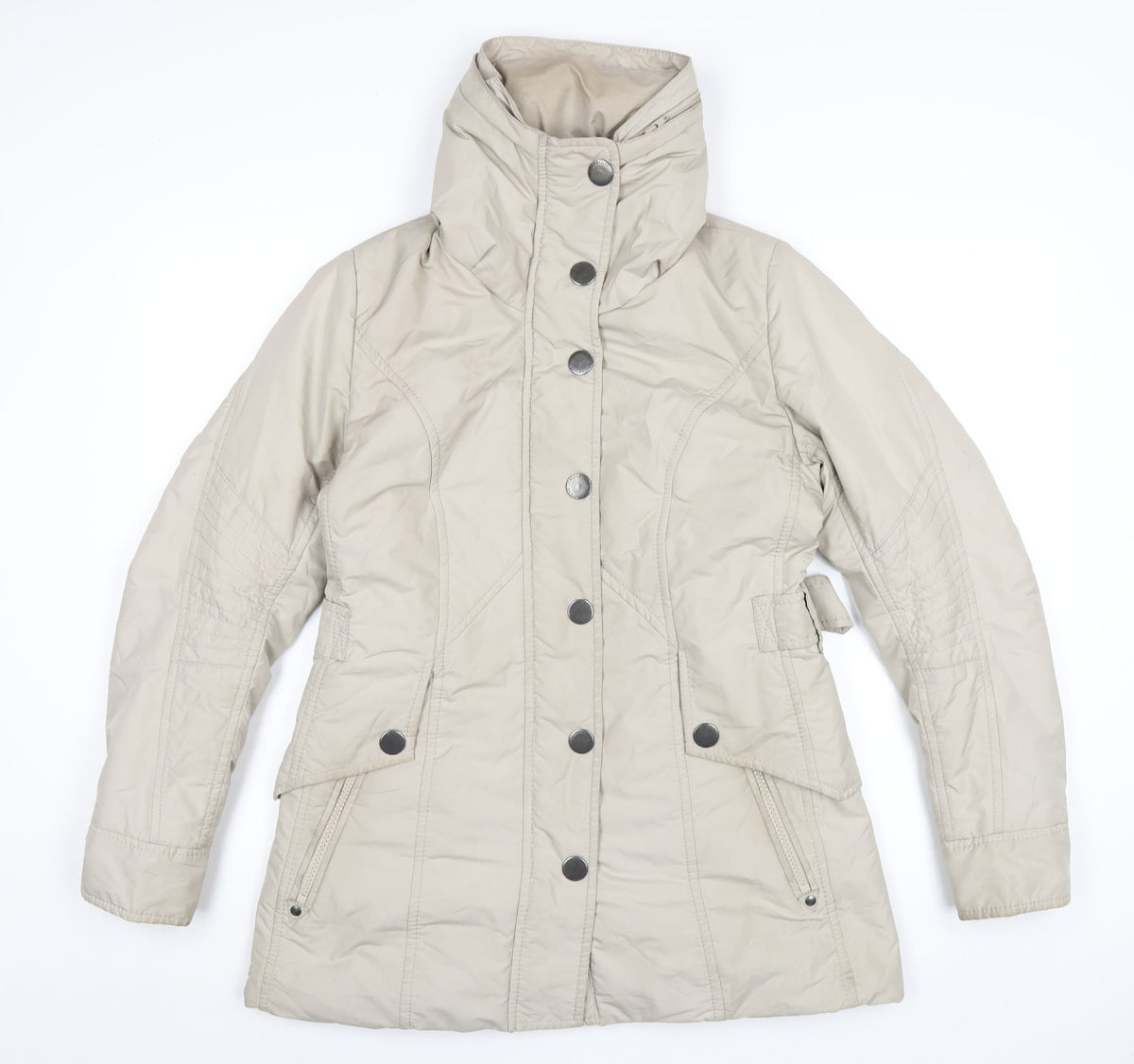 GREENSTONE Womens Beige Rain Coat Coat Size 8 Zip