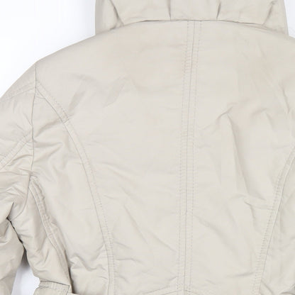 GREENSTONE Womens Beige Rain Coat Coat Size 8 Zip