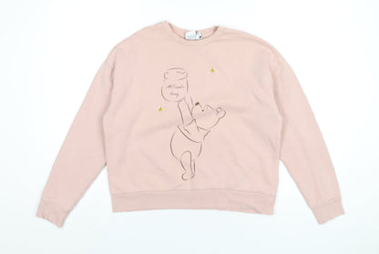 Womens UK Size S Disney Pink Pullover Sweatshirt