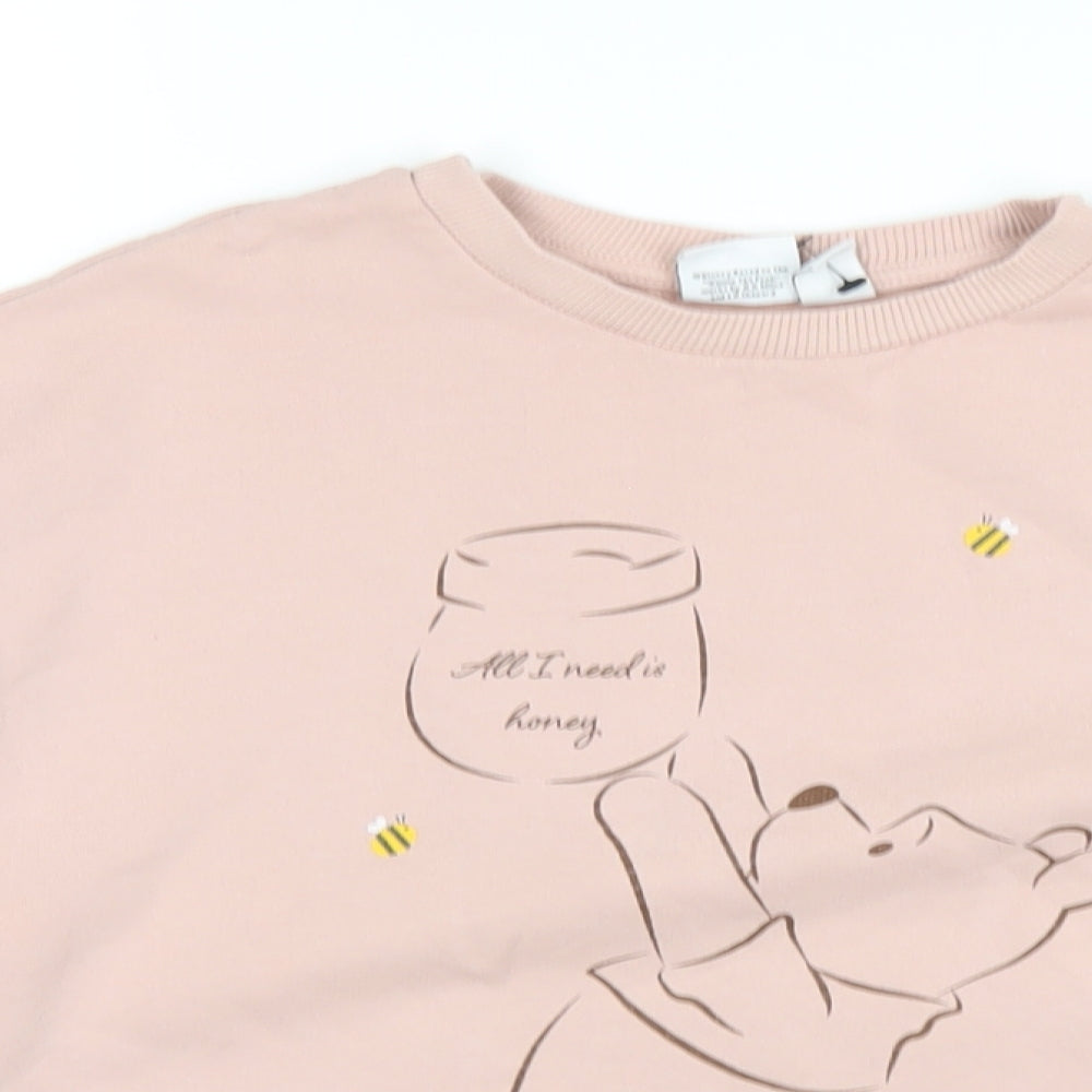 Womens UK Size S Disney Pink Pullover Sweatshirt