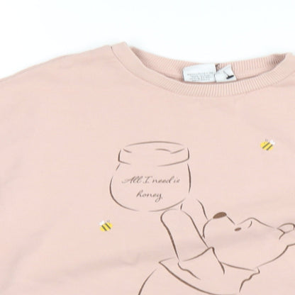Womens UK Size S Disney Pink Pullover Sweatshirt