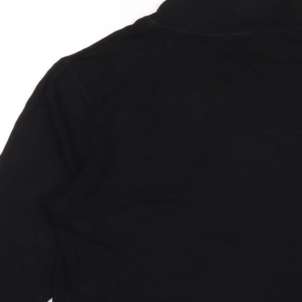 Basler Womens Black Viscose Basic T-Shirt Size 10 Mock Neck