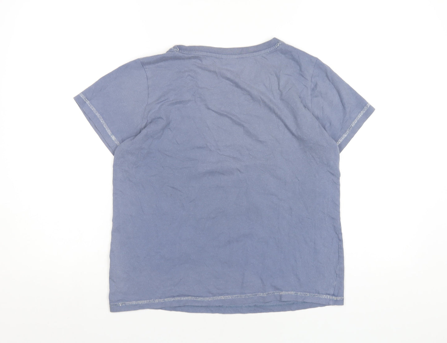 Womens UK Size 8 Disney Blue Basic T-Shirt