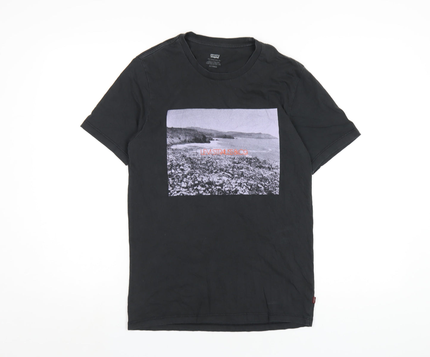 Levi's Womens Black Cotton Basic T-Shirt Size XS Round Neck