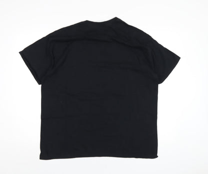 Vintage Supply Womens Black Cotton Basic T-Shirt Size L Round Neck - Vincent Van Gogh