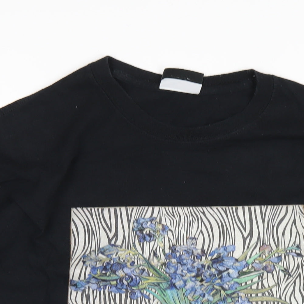 Vintage Supply Womens Black Cotton Basic T-Shirt Size L Round Neck - Vincent Van Gogh