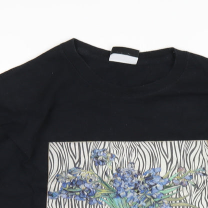 Vintage Supply Womens Black Cotton Basic T-Shirt Size L Round Neck - Vincent Van Gogh
