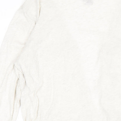 Gap Womens Ivory V-Neck Cotton Cardigan Jumper Size L