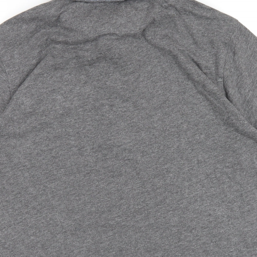 Steel & Jelly Mens Grey Cotton Polo Size S Collared Button