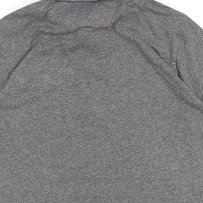 Steel & Jelly Mens Grey Cotton Polo Size S Collared Button