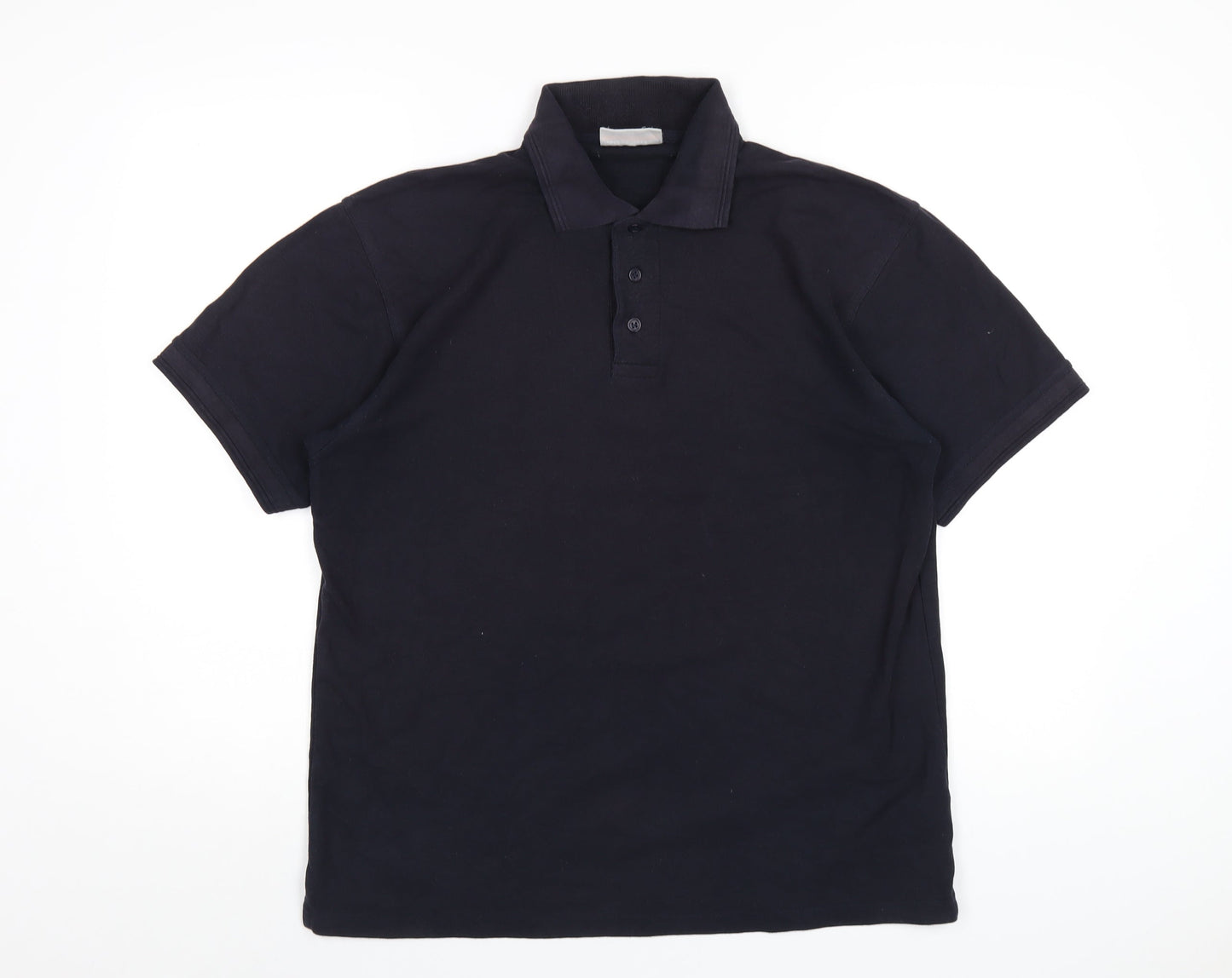 Absolute Apparel Mens Blue Cotton Polo Size M Collared Button