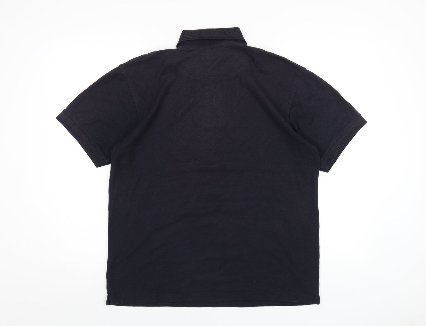 Absolute Apparel Mens Blue Cotton Polo Size M Collared Button