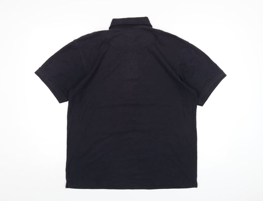 Absolute Apparel Mens Blue Cotton Polo Size M Collared Button