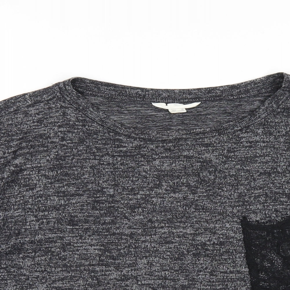 Womens UK Size M Springfield Grey Basic T-Shirt