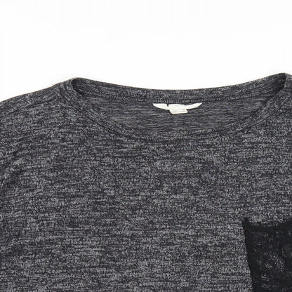 Womens UK Size M Springfield Grey Basic T-Shirt