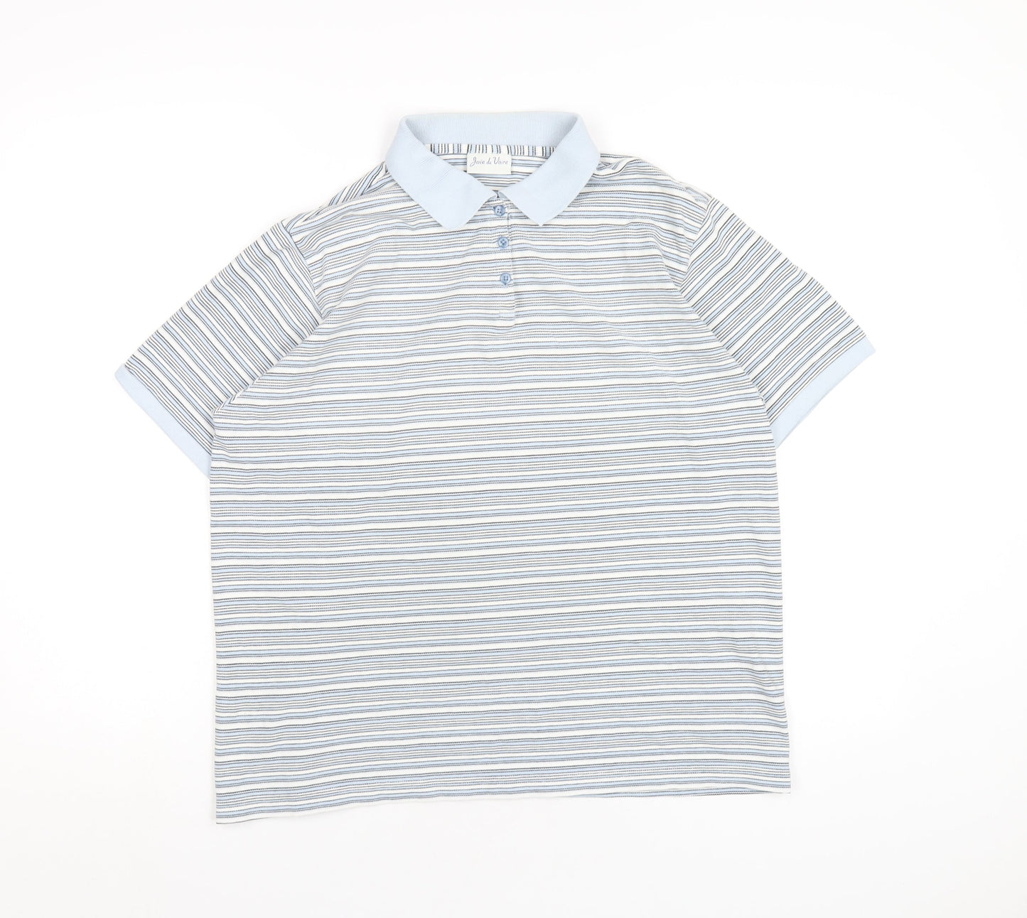 Womens UK Size 16 Joie de Vivre Blue Basic Polo