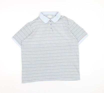 Womens UK Size 16 Joie de Vivre Blue Basic Polo
