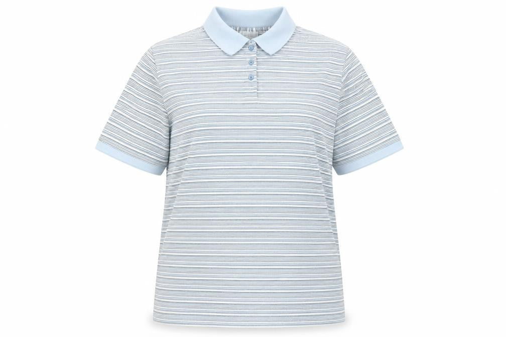 Womens UK Size 16 Joie de Vivre Blue Basic Polo