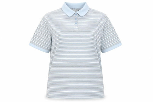Womens UK Size 16 Joie de Vivre Blue Basic Polo