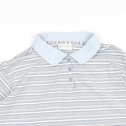 Womens UK Size 16 Joie de Vivre Blue Basic Polo