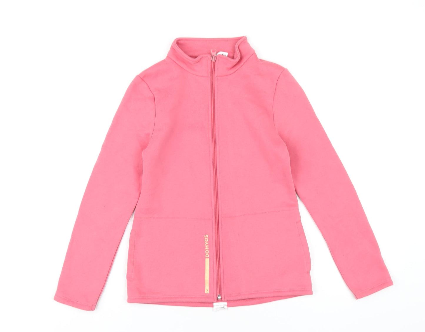 DECATHLON Girls Pink Polyester Full Zip Sweatshirt Size 10-11 Years Zip