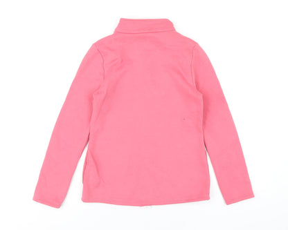 DECATHLON Girls Pink Polyester Full Zip Sweatshirt Size 10-11 Years Zip