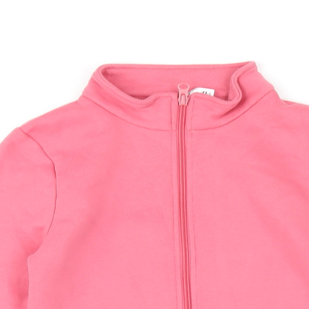 DECATHLON Girls Pink Polyester Full Zip Sweatshirt Size 10-11 Years Zip