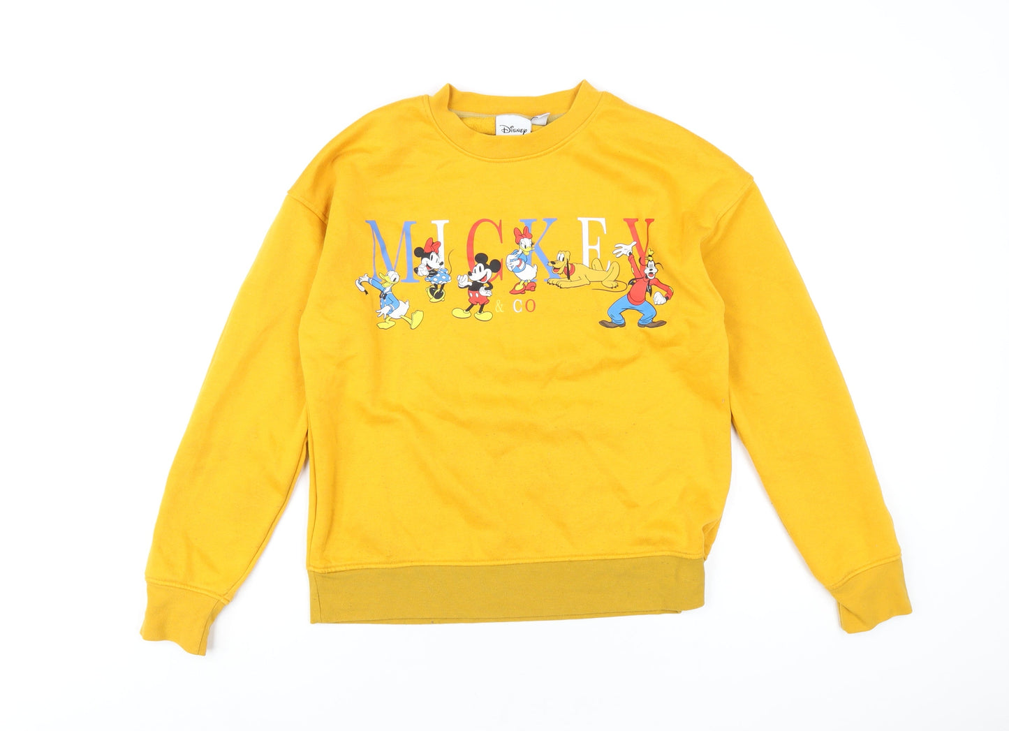Womens UK Size 4 Disney Yellow Pullover Sweatshirt