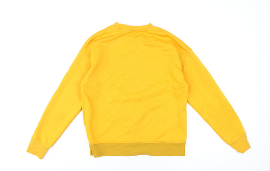 Womens UK Size 4 Disney Yellow Pullover Sweatshirt