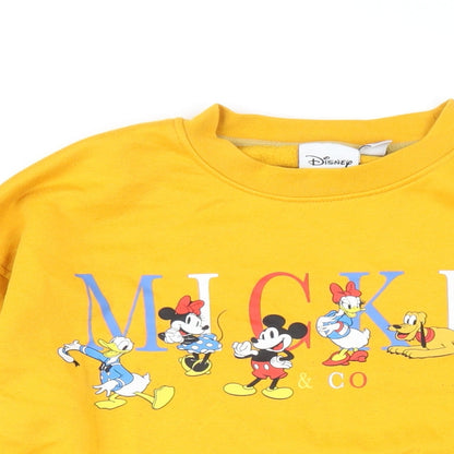 Womens UK Size 4 Disney Yellow Pullover Sweatshirt