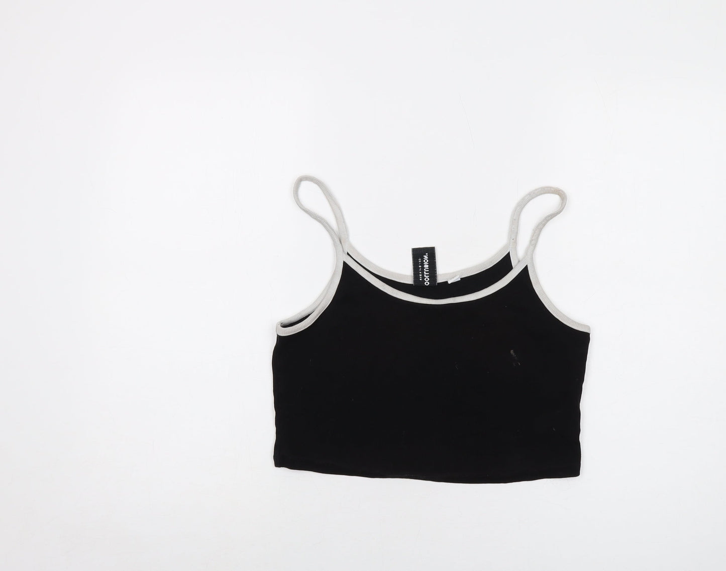 Womens UK Size 14 COLLUSION Black Cropped Tank