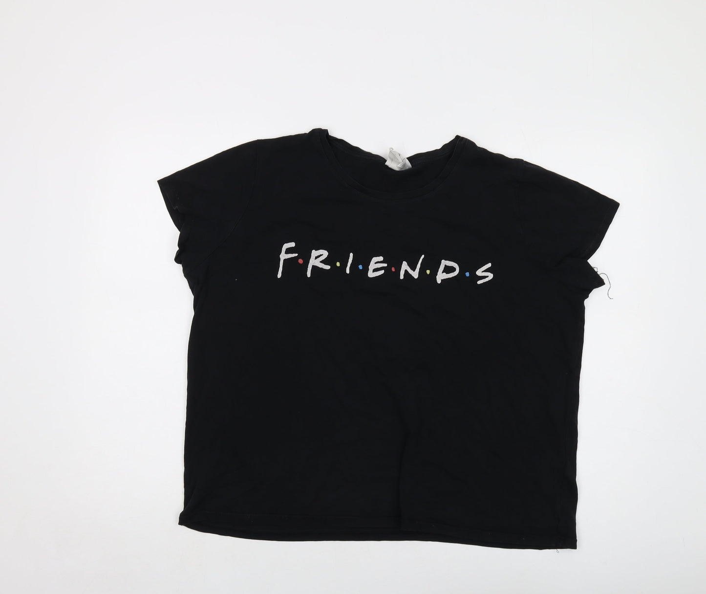Womens UK Size XL Friends Black Basic T-Shirt